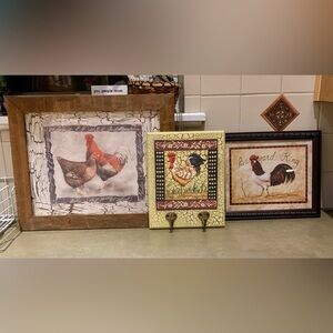 Rustic Rooster 3 Piece Wall Decor